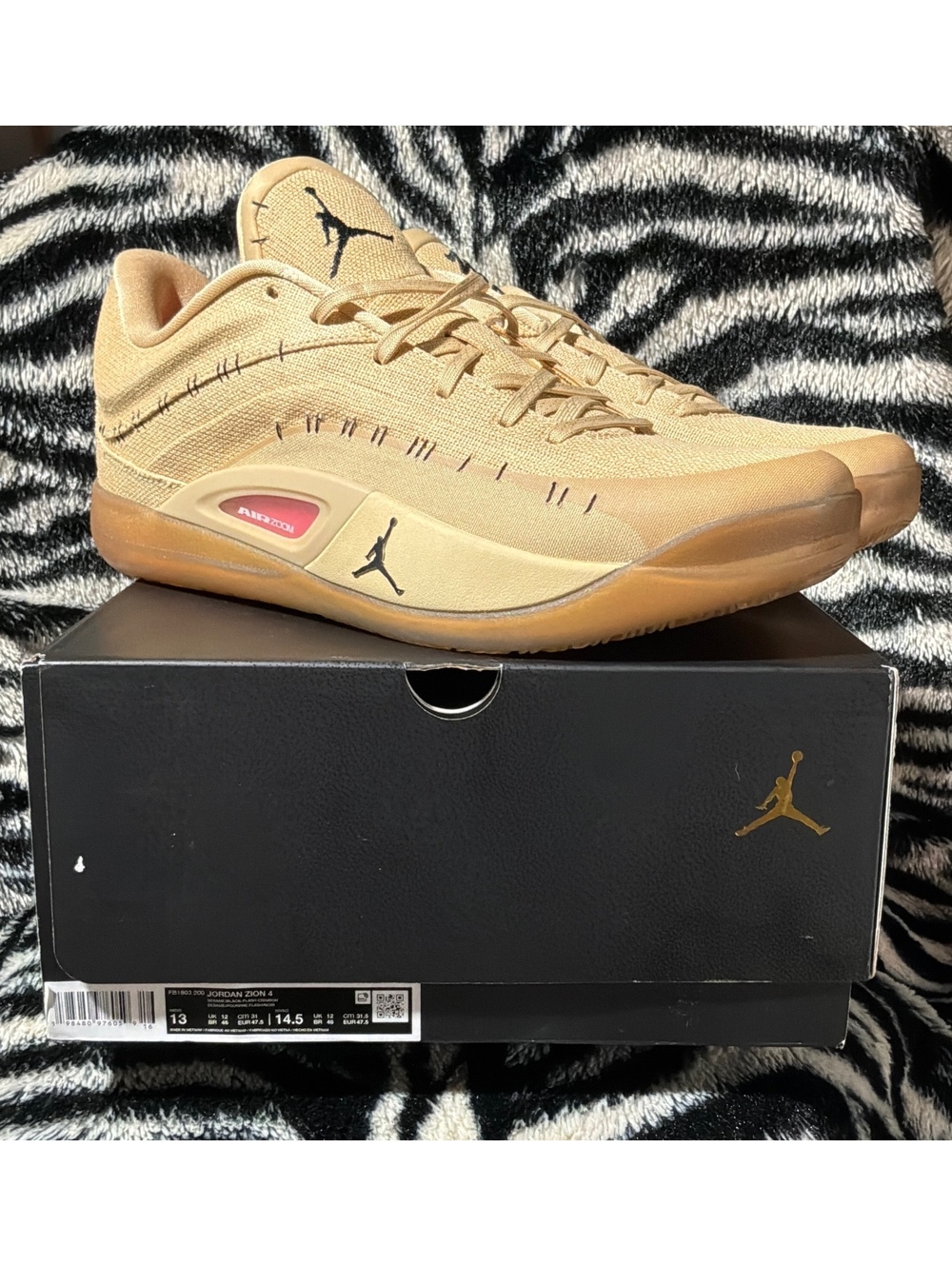 Jordan Zion 4 Voodoo Separate Wheat Tan Men's Sneakers Size 13